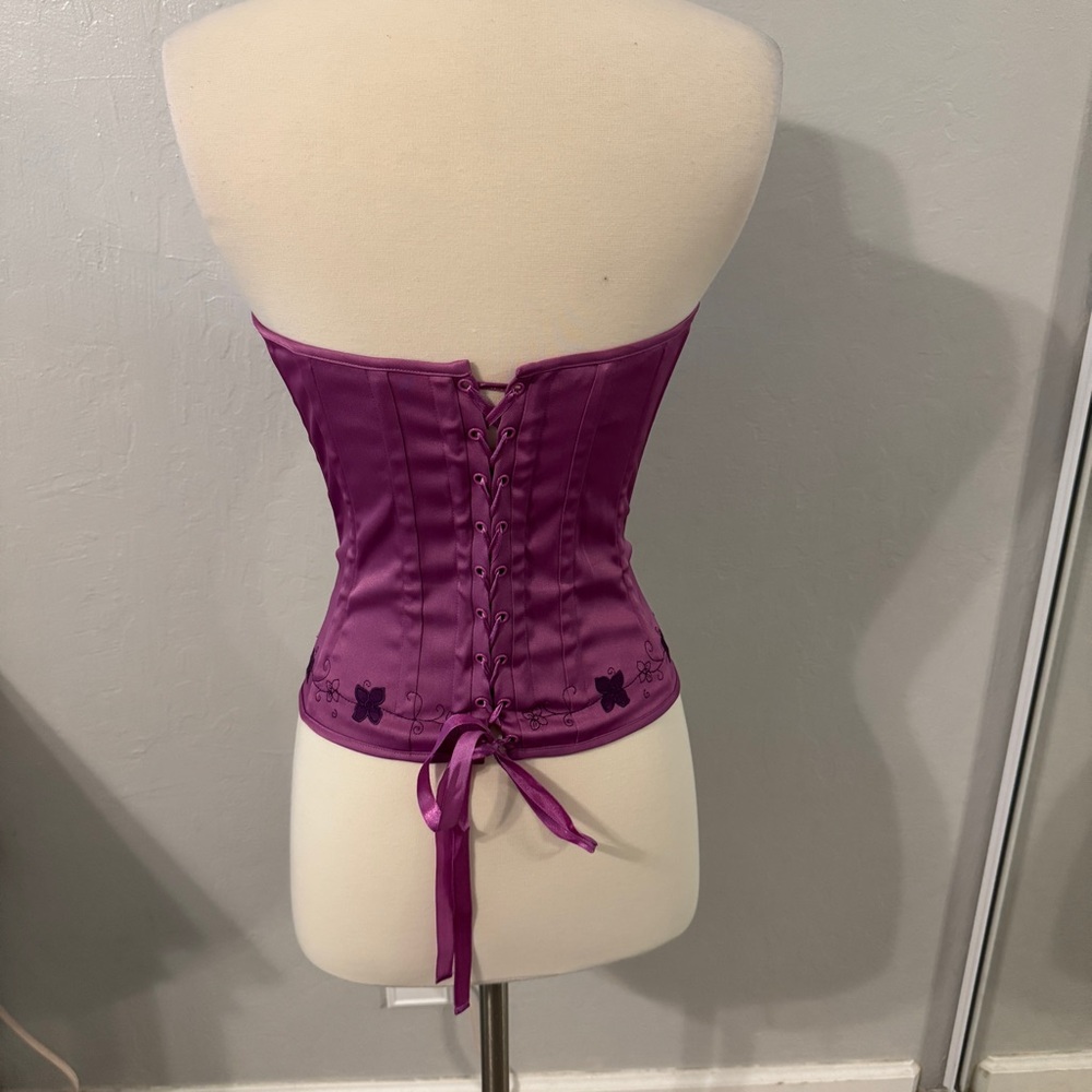Vintage Y2K Charlotte Russe Purple Floral Corset - Picture 5 of 9
